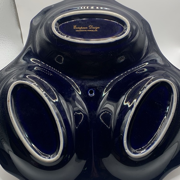 Rare Vintage Conalt Navy/ Gold 3 section Dish - Picture 8 of 8